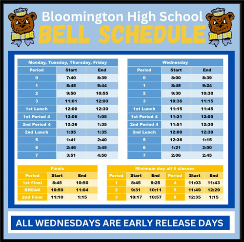 BHS 2023-2024 Bell Schedule